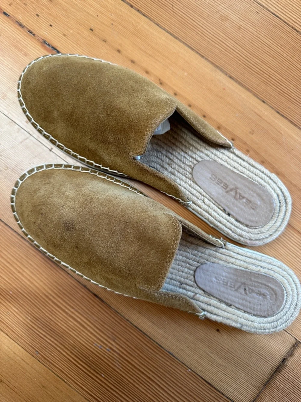 Seavees Suede Slip-On Mule in Camel Brown - Picture 1 of 7